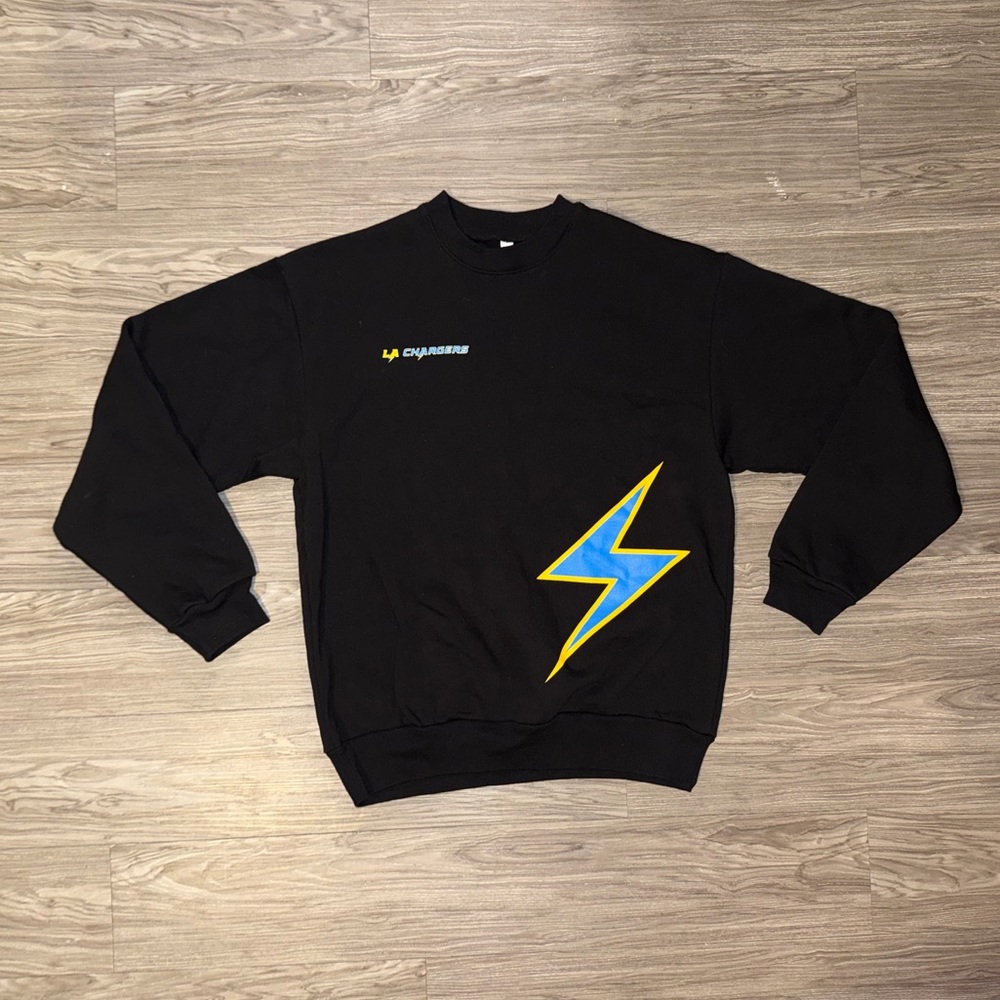 Los Angeles Apparel Black 14oz Heavyweight Crewneck Chargers Graphic Mens M USA